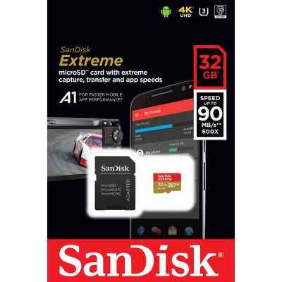 Карта памяти SanDisk 32GB microSDHC V30 A1 UHS-I U3 4K Extreme (SDSQXAF-032G-GN6MA) Винница