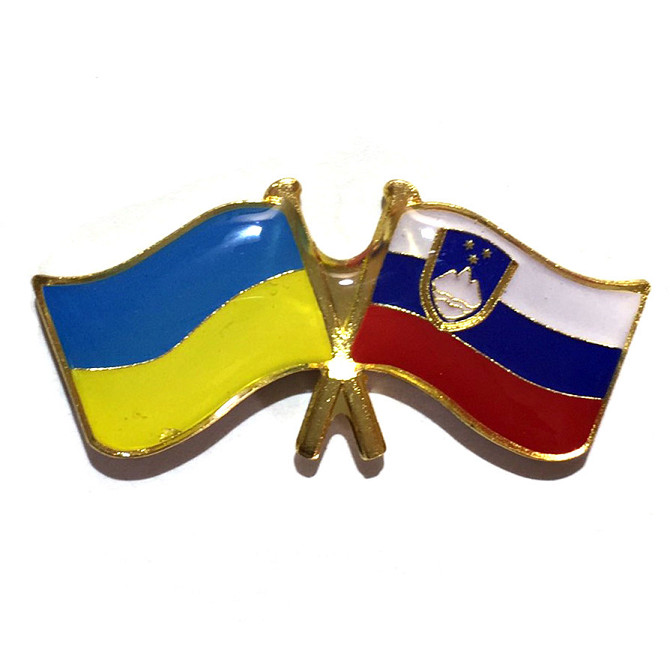 Значок флаг Украина Словения Киев - изображение 1