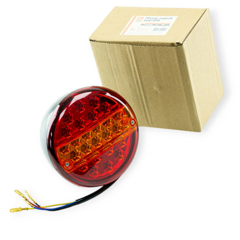 Ліхтар трактора, комбайна круглий 3 секції LED пластмасовий корпус DK причепа, Мукачево - фото 1