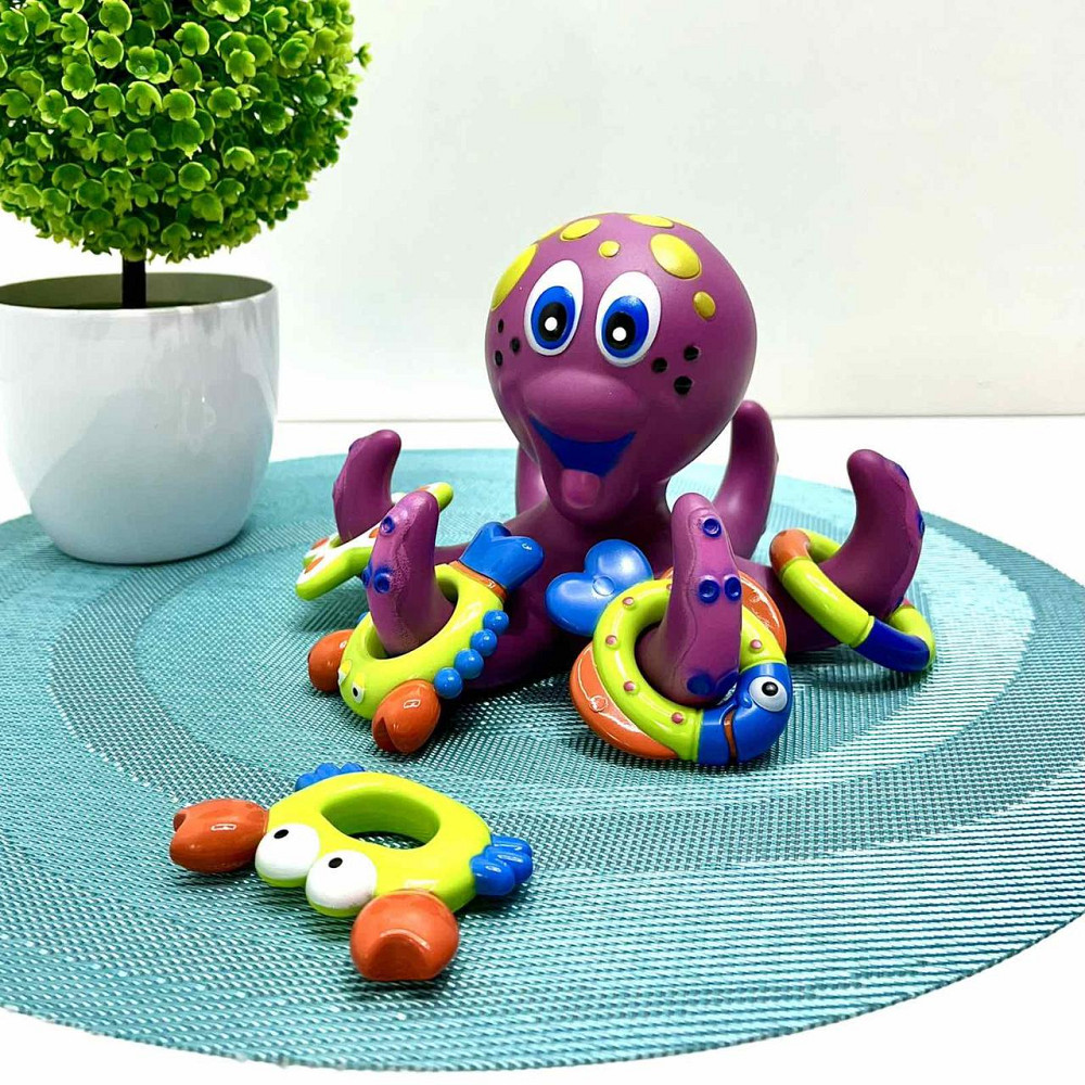 Розвиваюча іграшка Limo Toy для ванної Восьминіг-кільцеброс 17см Фіолетова (AQ 0001) Чернігів - фото 1