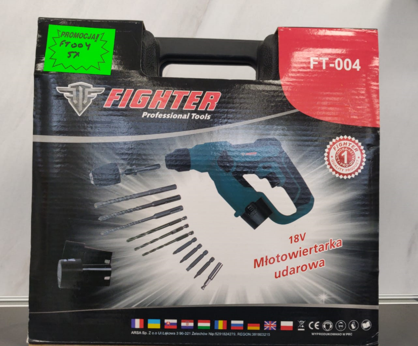 FT-004 Акумуляторний Перфоратор 20,4В 3-в-1 з LED підсвіткою, 2 АКБ Li-Ion, 11 насадок, 5000 уд/хв Одеса - фото 7