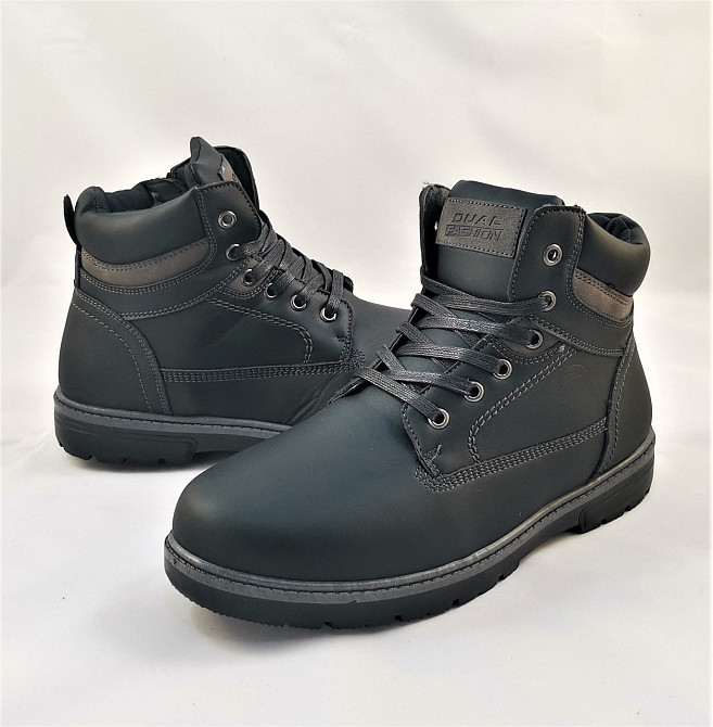 Ботинки ЗИМНИЕ Мужские Черные Кроссовки с МЕХОМ на Замке с Молнией (размеры: 44) - 202-1 Днепр - изображение 2