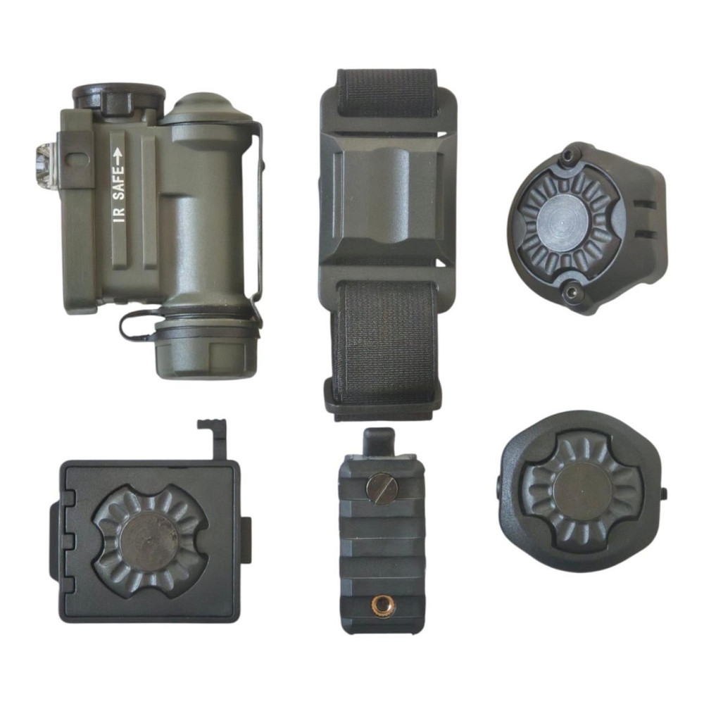 Ліхтар тактичний Sidewinder Compact II на шолом + CR123A (Зелений) Вінниця - фото 2