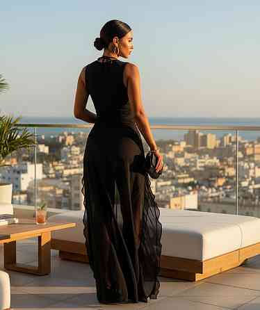 Жіночий купальник трійка з накидкою Чорний M Харків