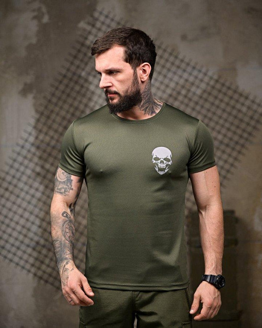 Тактична потовідвідна футболка Король посадки oliva ПП7844 Одеса - фото 2