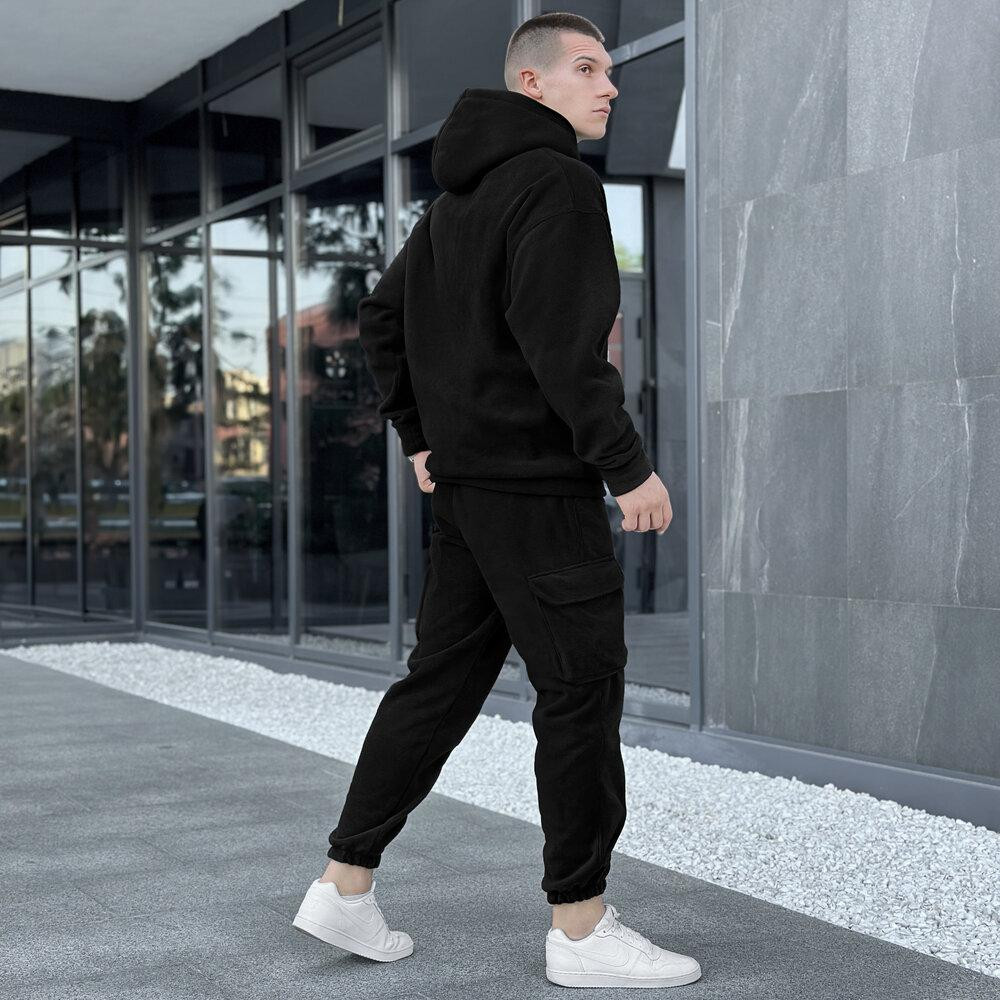 Чорний спортивний костюм чоловічий Pobedov Winter. Комплект спортивний зимовий чоловічий кофта зі штанами Київ - фото 9