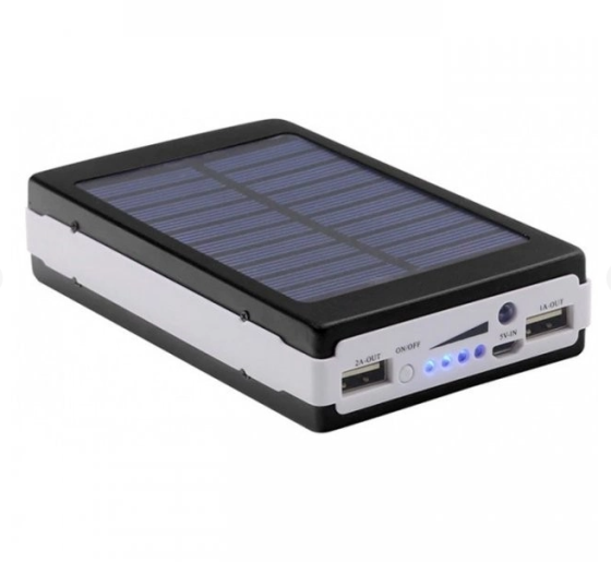 Зовнішній акумулятор Power Bank Solar LED 803, 3200 mAh, ліхтар 20 LED, 2 USB, заряджання від сонця Одеса