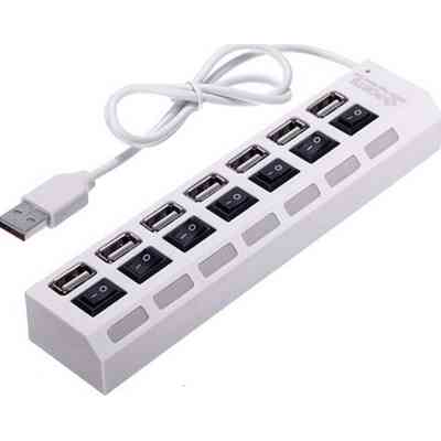 Концентратор Voltronic USB 2.0 to 7xUSB with switches white (YT-H7SHS-W) Винница