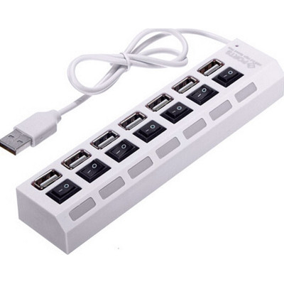 Концентратор Voltronic USB 2.0 to 7xUSB with switches white (YT-H7SHS-W) Вінниця - фото 2