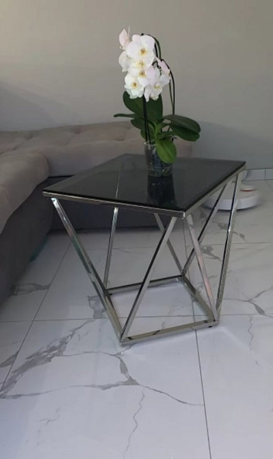 Журнальний столик SILVER B димчасте скло/срібло 50X50 Дніпро - фото 4