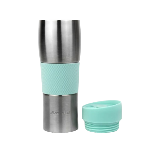 Термопляшка 480мл з нержавіючої сталі з TPR-вставкою (ментоловий, блакитний, ліловий, сірий) Житомир - фото 7