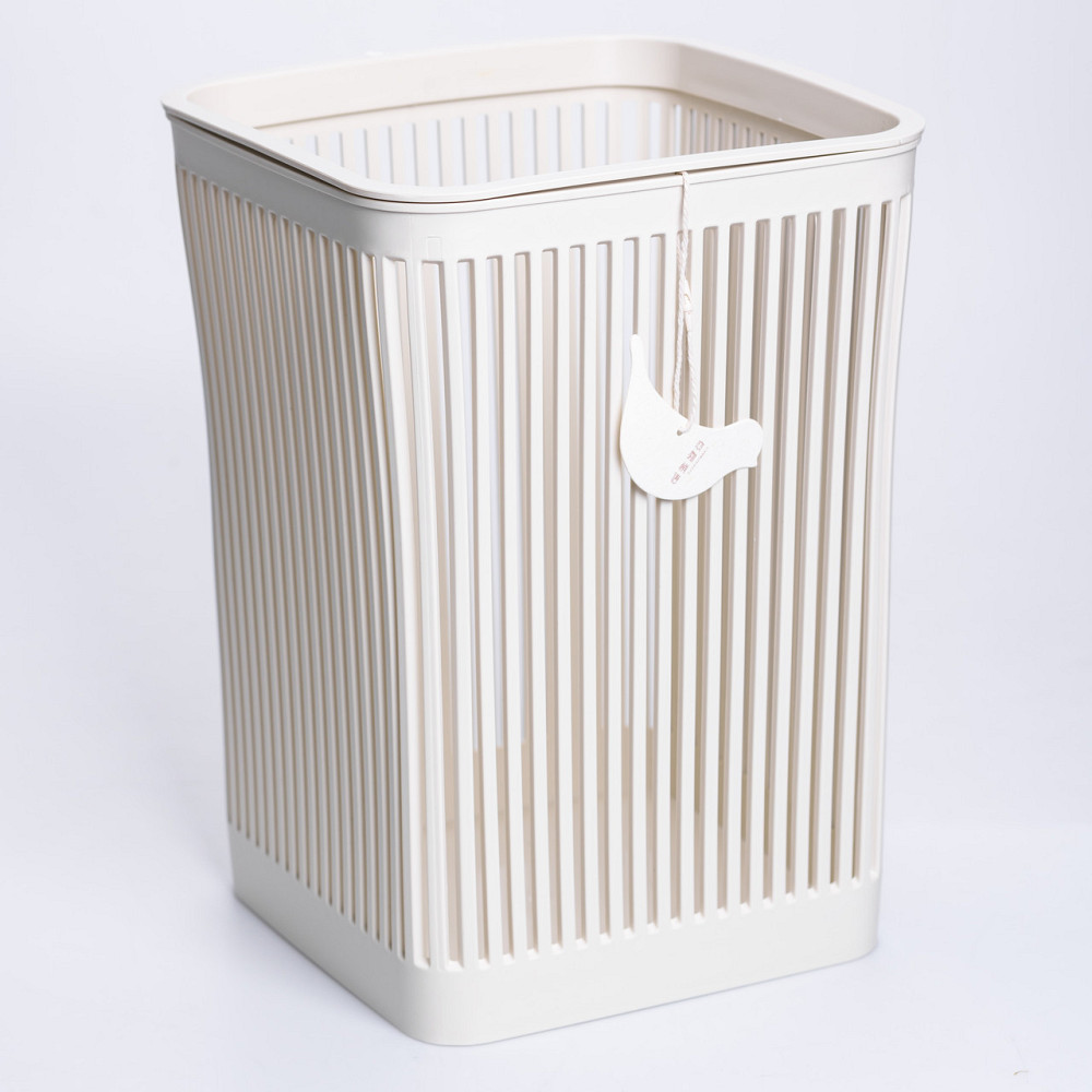 Кошик для сміття пластиковий в офіс для паперу 22×22×30 (см) кошик під сміття 8 (л) відро для сміття Бежевий HP-45-9BE Коломия - фото 2