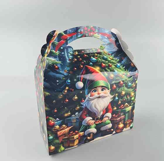 Новогодняя подарочная картонная упаковка для конфет (800грм) №208 