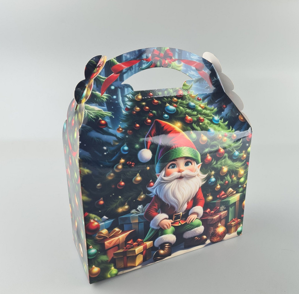 Новорічна подарункова картонна упаковка для цукерок (800 гм) No208 "Санта та ведмеді" (1 шт.) Харків - фото 1