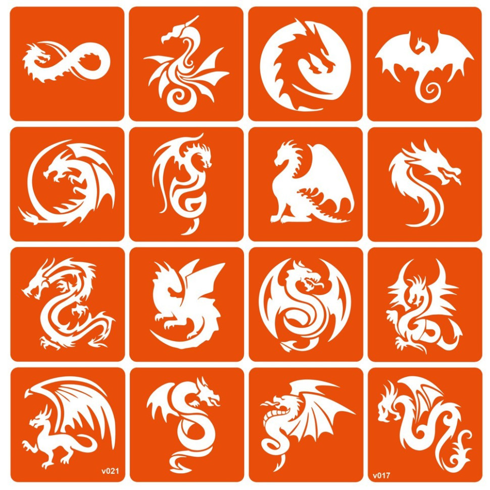 Набор трафаретов для био-тату 