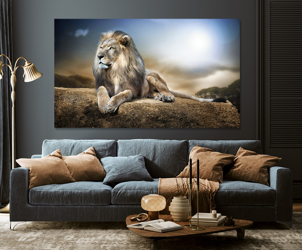 Картина холст в гостиную / спальню  Лев    MLP_109 40x80 см Киев - изображение 3