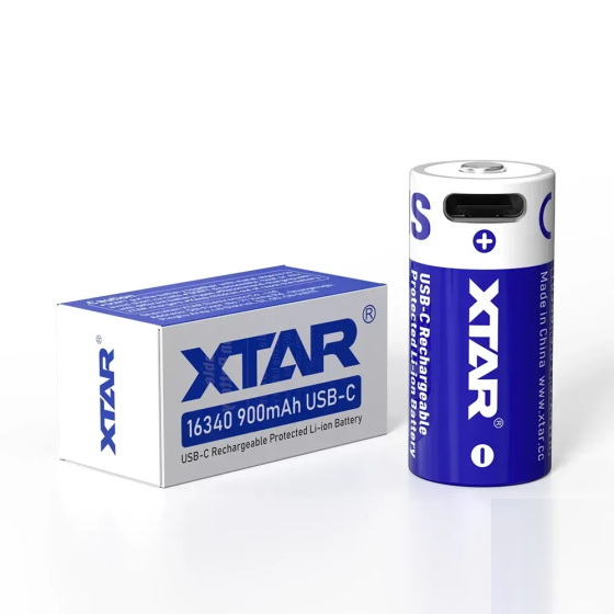 Акумулятор XTAR 16340 RCR123A 900mAh Li-ion 3.6 V (Type-C) Біло-синій Київ
