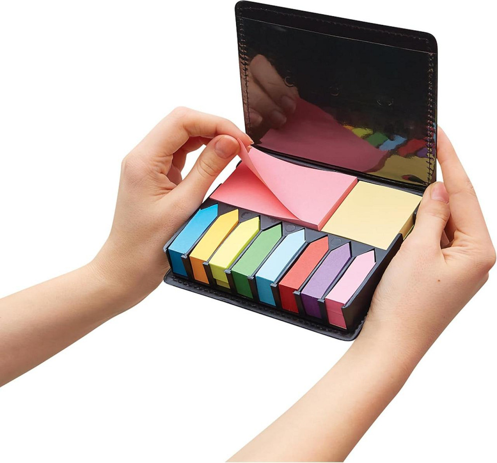 Бумажные стикеры 2000 шт разных форматов 12 цветов в PU кейсе для заметок и организации Киев - изображение 2