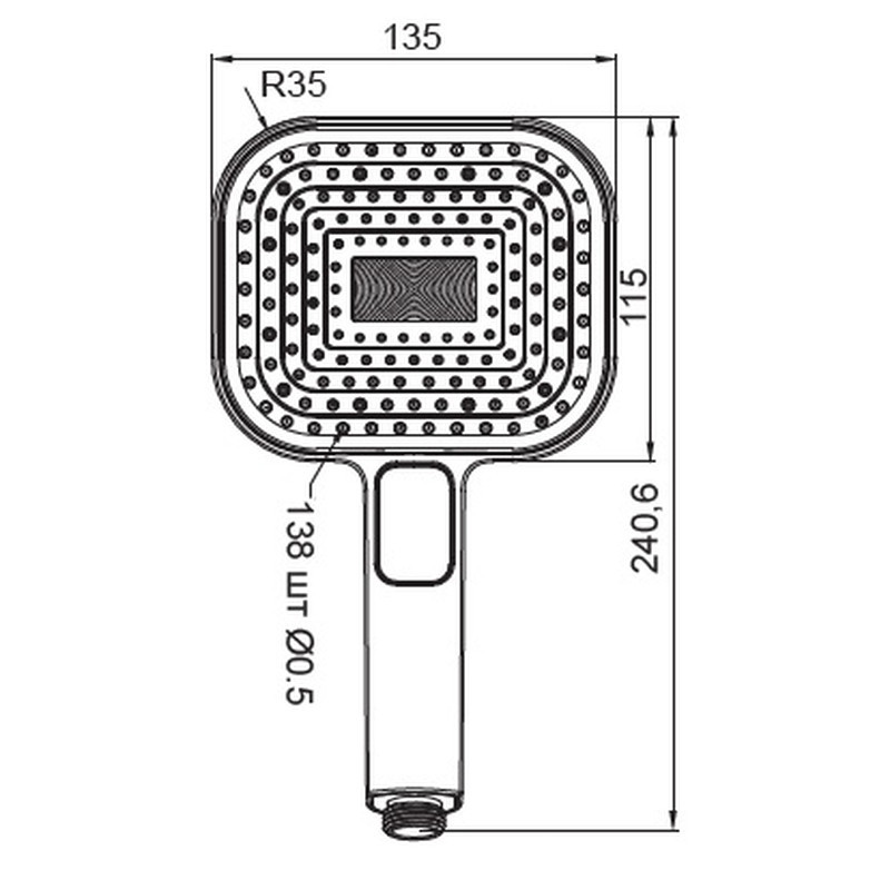 Лійка для душу Koer KP-0404-01 (3 функції) (KR4999) Київ - фото 2