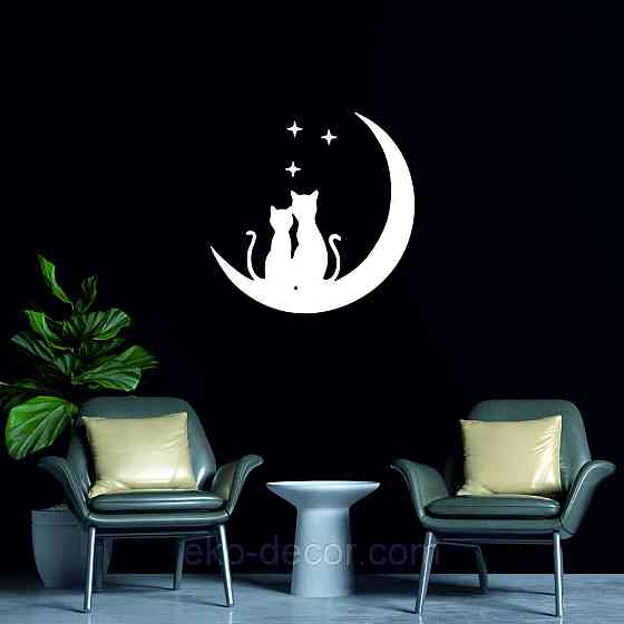 Декоративное настенное 3D Панно «Коты» Декор на стену с объемом 90*90 см, Белый Киев