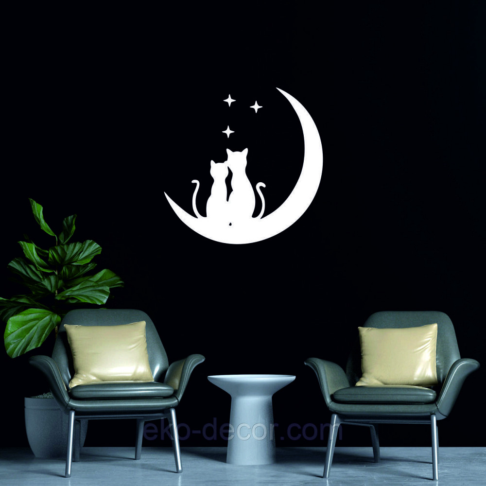 Декоративное настенное 3D Панно «Коты» Декор на стену с объемом 90*90 см, Белый Киев - изображение 6