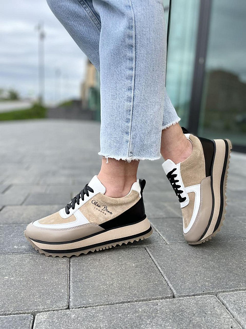 ALEX BENZ Кросівки жіночі ALEX BENZ DJ66 чорні+кофе (весна-осінь, шкіра+замша натуральна) (5026 Коломия - фото 5