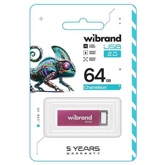 Флешка flash Wibrand USB 2.0 Chameleon 64Gb Pink WI2.0/CH64U6P Одесса