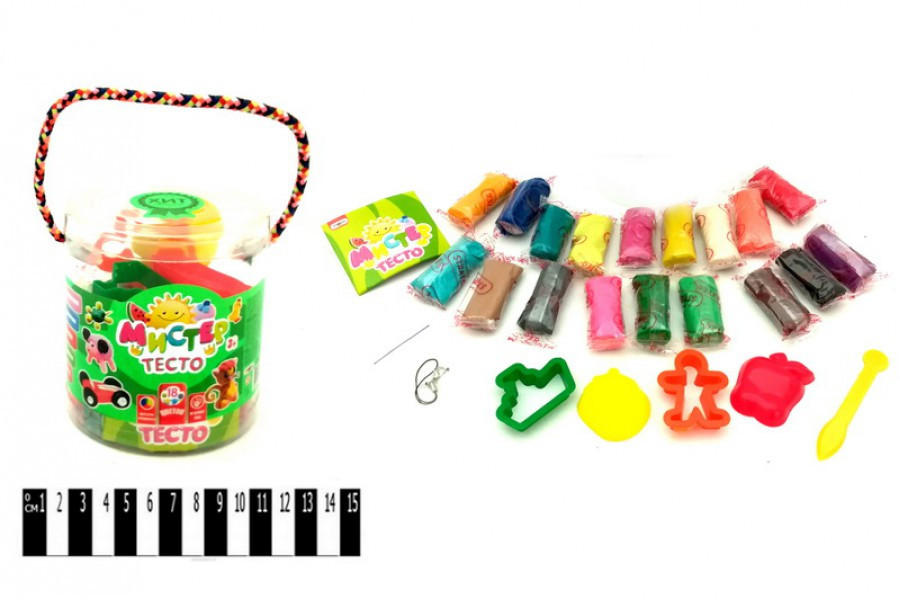 Набір тіста для ліпки 71108, Містер тісто 18 кольорів, у блістері 10*11см, шт Київ - фото 1