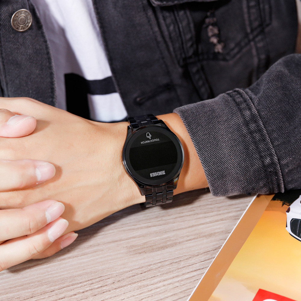 Мужские наручные светодиодные часы Skmei 1579 light (Черные) Киев - изображение 8