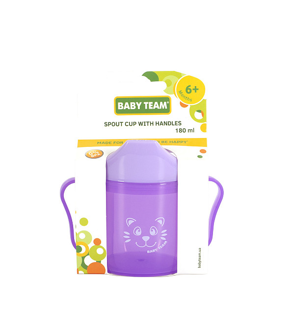 Поїльник зі спаутом 6+ Baby team 180 мл Фіолетовий Кривий Ріг - фото 3