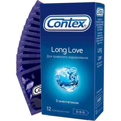 Презервативи Contex Long Love з анестетиком латексні з силікон. змазкою 12 шт. (5060040302545) Вінниця