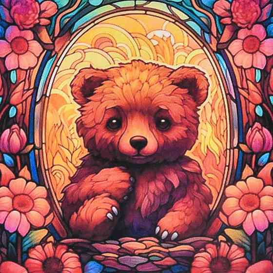 Алмазна мозаїка "Ведмедик" DEEX16288 не повна викладка 30х30 см Вінниця