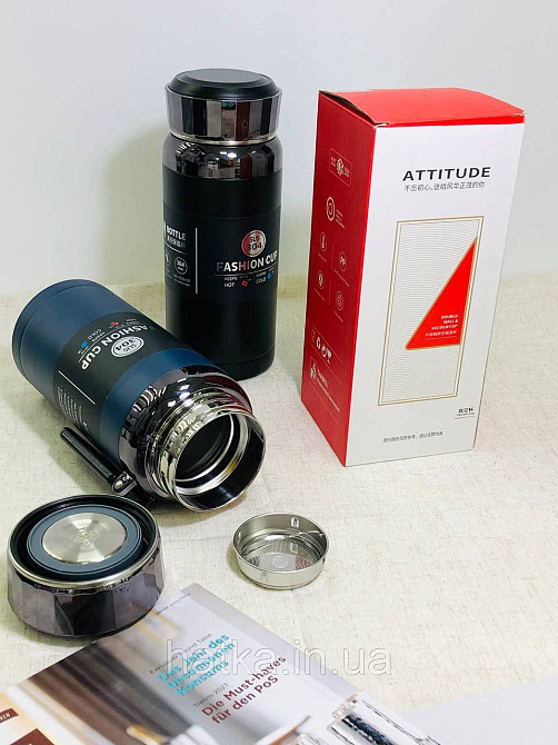 Термос металевий «Колонел» 1300 мл утримання тепла до 12-24 годин чорний Київ - фото 3