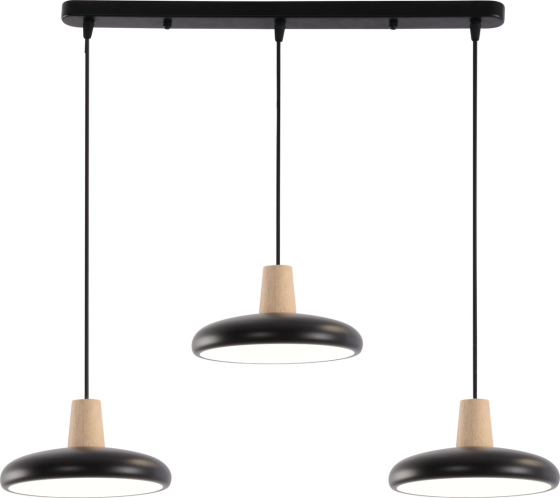 VALESO Підвісна люстра -3 чорний + дерево Киев