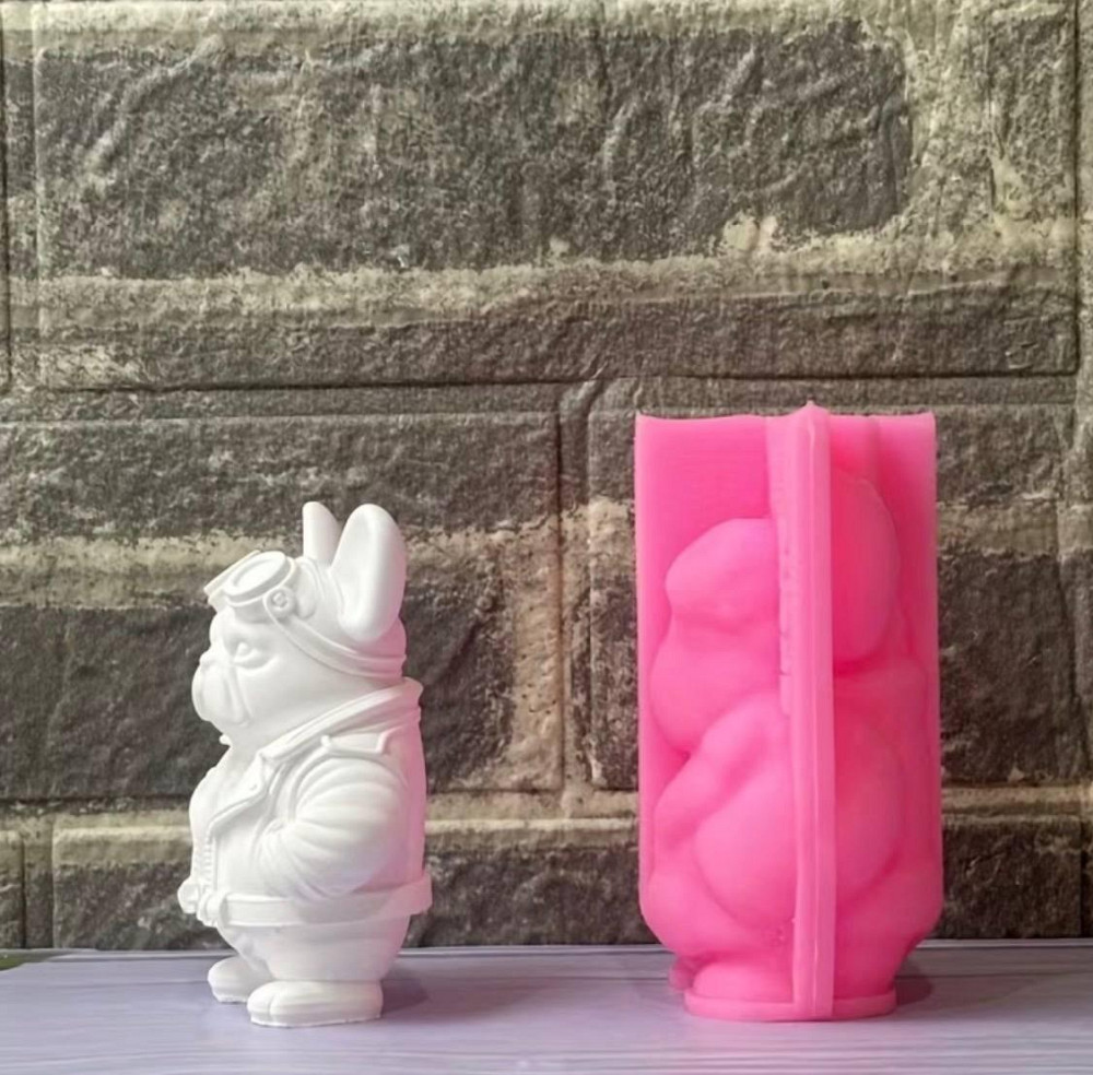 Силіконова форма 3D Бульдог для свічок, гіпсу та епоксидної смоли Київ - фото 3