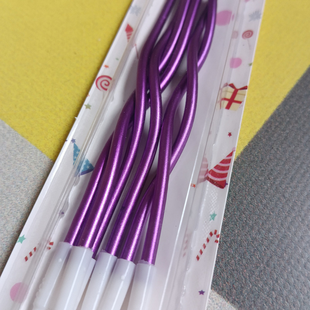 Свічки для торта "хвилясті" 6 шт. малинові Київ - фото 2