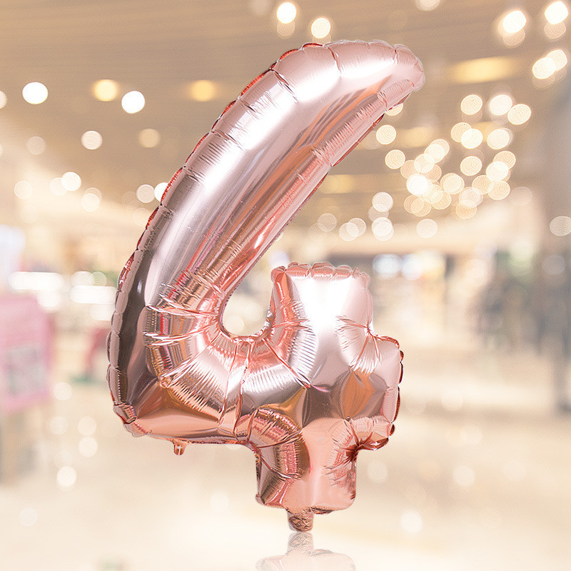 Кулька цифра 4 фольгована 32 дюйма рожеве золото Київ - фото 2