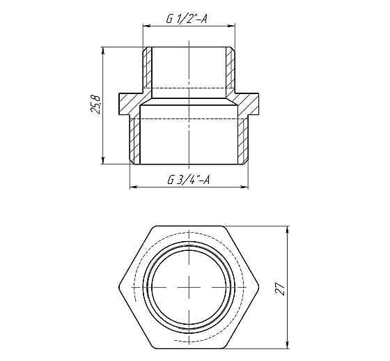 Ниппель редукционный 3/4″х1/2″НН латунный LN432S OPTIMUM Киев