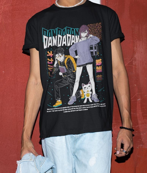 Футболка аниме Дандадан Окарун Окарун Момо оверсайз (S/M/L) Черний AnimeJ1041 Днепр - изображение 5