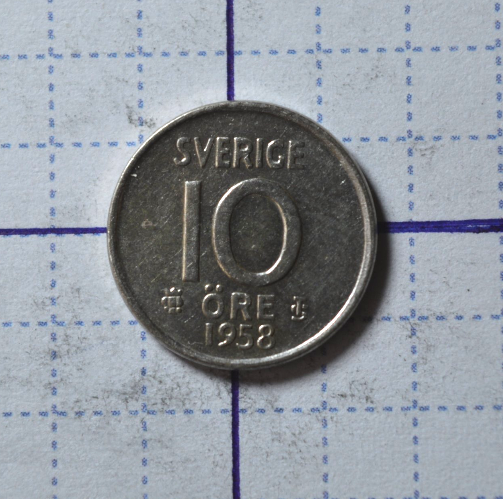 Швеція 10 ері 1958год (срібло) Полтава - фото 1