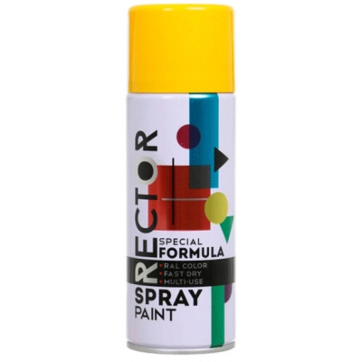 Аерозольна фарба для автомобіля RECTOR універсальна 1023 жовтий, в аер. упаковці 400 мл (000013226) Вінниця - фото 1