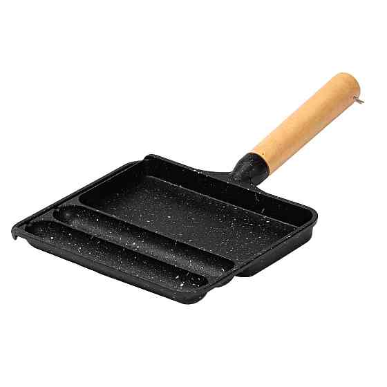 Сковорода прямокутна на 3 секції з антипригарним покриттям чорна HP39572B Коломия