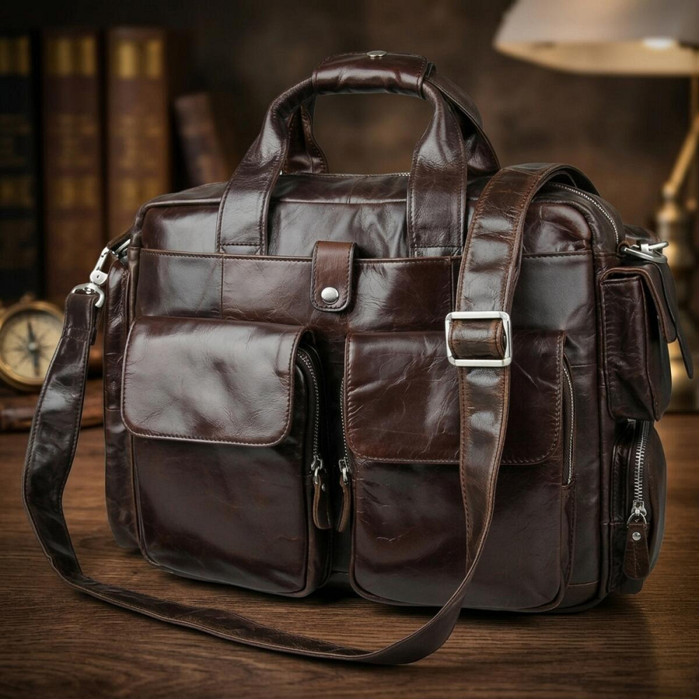 Сумка мужская Vintage 14370 Коричневая Киев - изображение 14