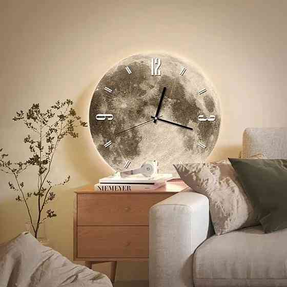 Настінний годинник з LED підсвічуванням,на батарейках,40см,"Місяць" SBR Київ