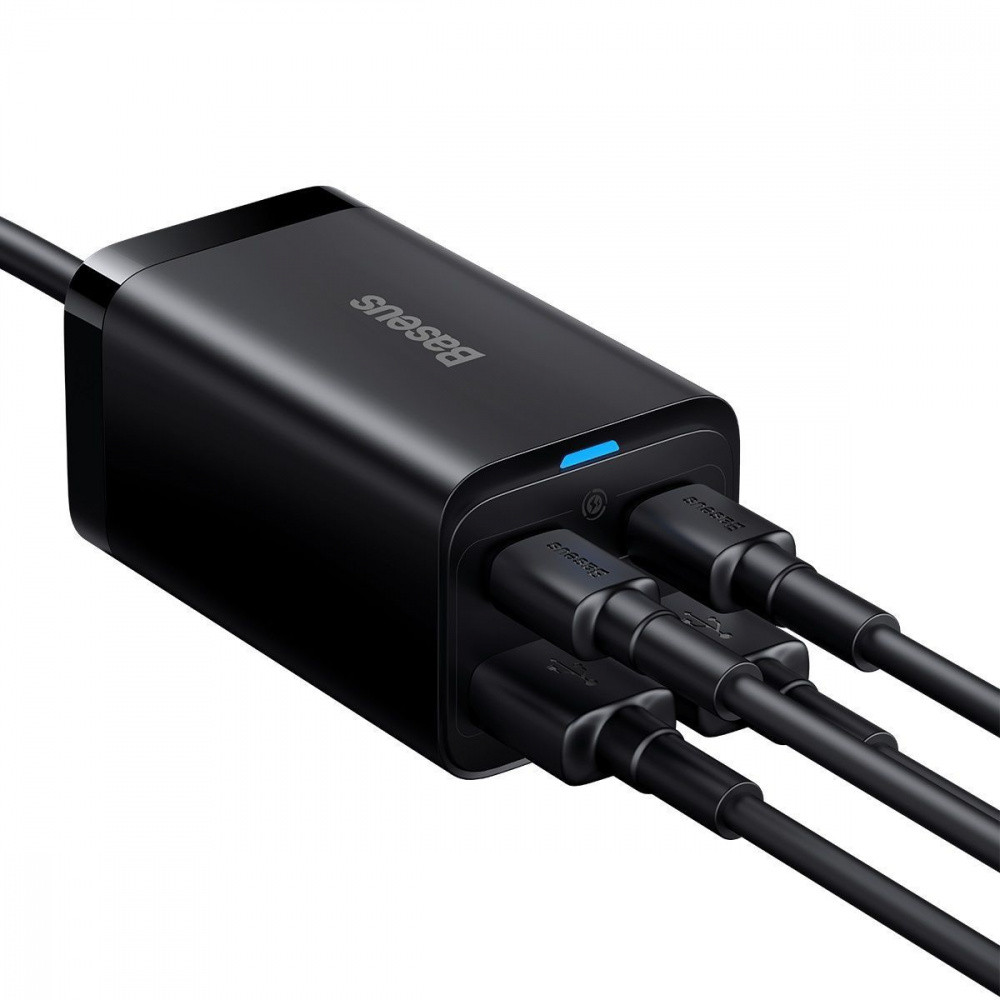 Сетевое зарядное устройство для Baseus GaN3 Pro 65W 2 Type-C+2 USB + Кабель Type-C to Type-C 100W (1м) черный Львов - изображение 8