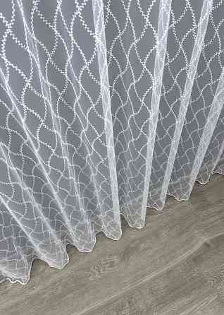 Тюль фатин с вышивкой и люрексом цвет белый 1576т Киев