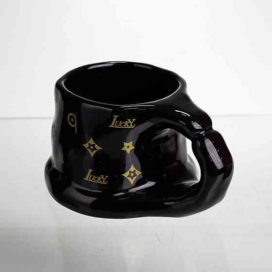Оригинальная фарфоровая чашка для чая и кофе черная Киев