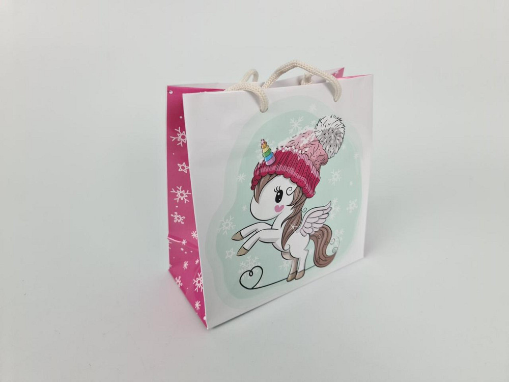 Новогодние, бумажные ,подарочные  пакеты с ручкой Чашка 16/16/8-009 (12 шт) Харьков - изображение 2