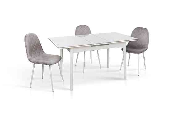 Стіл Нептун 110/140*75 білий/керам мрамор Киев