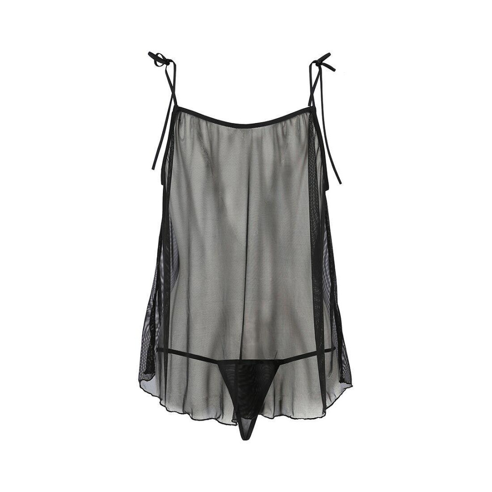 Сорочка прозрачная беби долл Passion MELANIA CHEMISE S/M black (мятая упаковка!!!) Sex Aura Киев - изображение 5